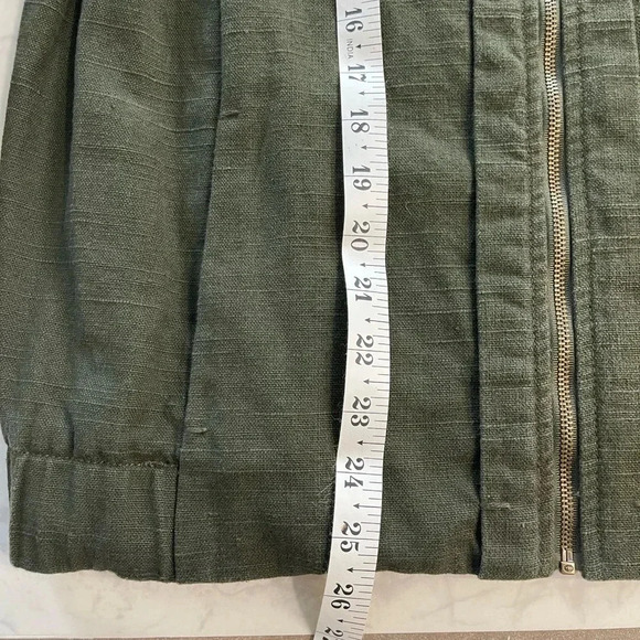 Coldwater Creek 3/4 Sleeve Olive Green Bomber Jacket size 12 - Picture 4 of 6